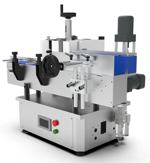 Stepper motor for rolling round bottle labellers