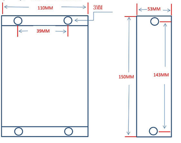 Dimensional drawing of the NEMA 34 driver for a hybrid stepper motor