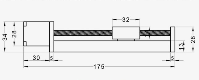 Small rail slide table module table size drawing