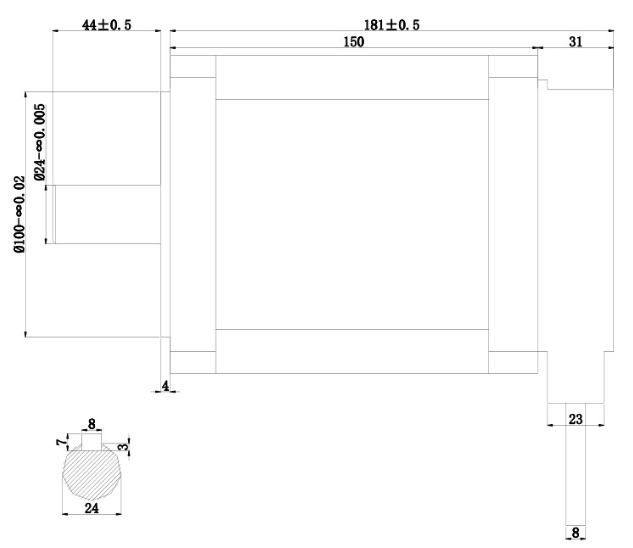 nema 52 stepper motor dimensions