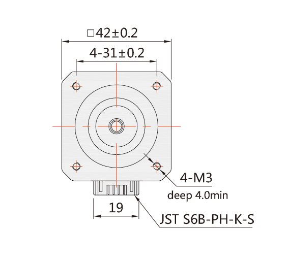 0.6Nm 42 x 42mm Nema 17 stepper motor with brake dimensions