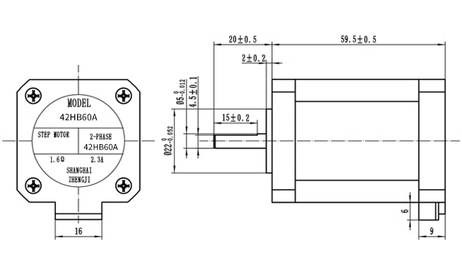 0.89Nm 42mm stepper motor flange size NEMA 17