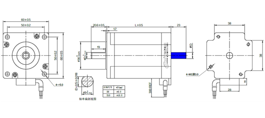 Nema 24 stepper motor dimensions - 60mm stepper motor dimensions