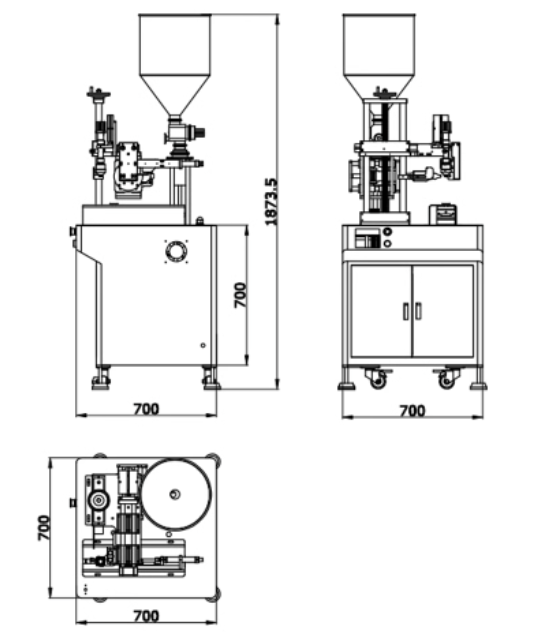 Semi-automatic small filling and sealing machine - pharmaceutical filling machine uses stepper motor