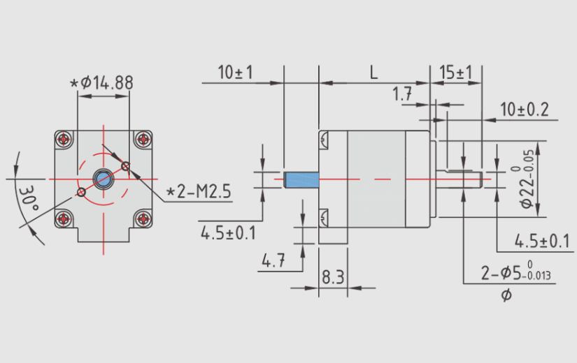 Nema 11 stepper motor dimensions - 0.08Nm, 0.12Nm, 0.14Nm Nema 11 - 28 x 28mm stepper motor flange size drawing