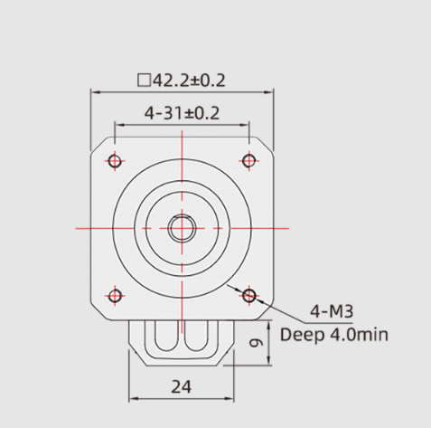 42mm 1.8 degree hybrid servo motor flange size appearance drawing