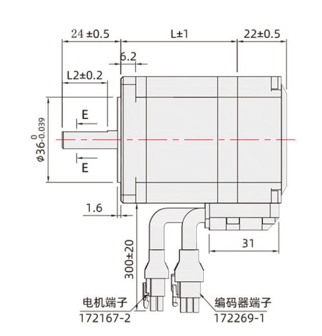 NEMA 24 Closed Loop Stepper Motor - 60mm Hybrid Servo Motor Flange Dimension Drawing